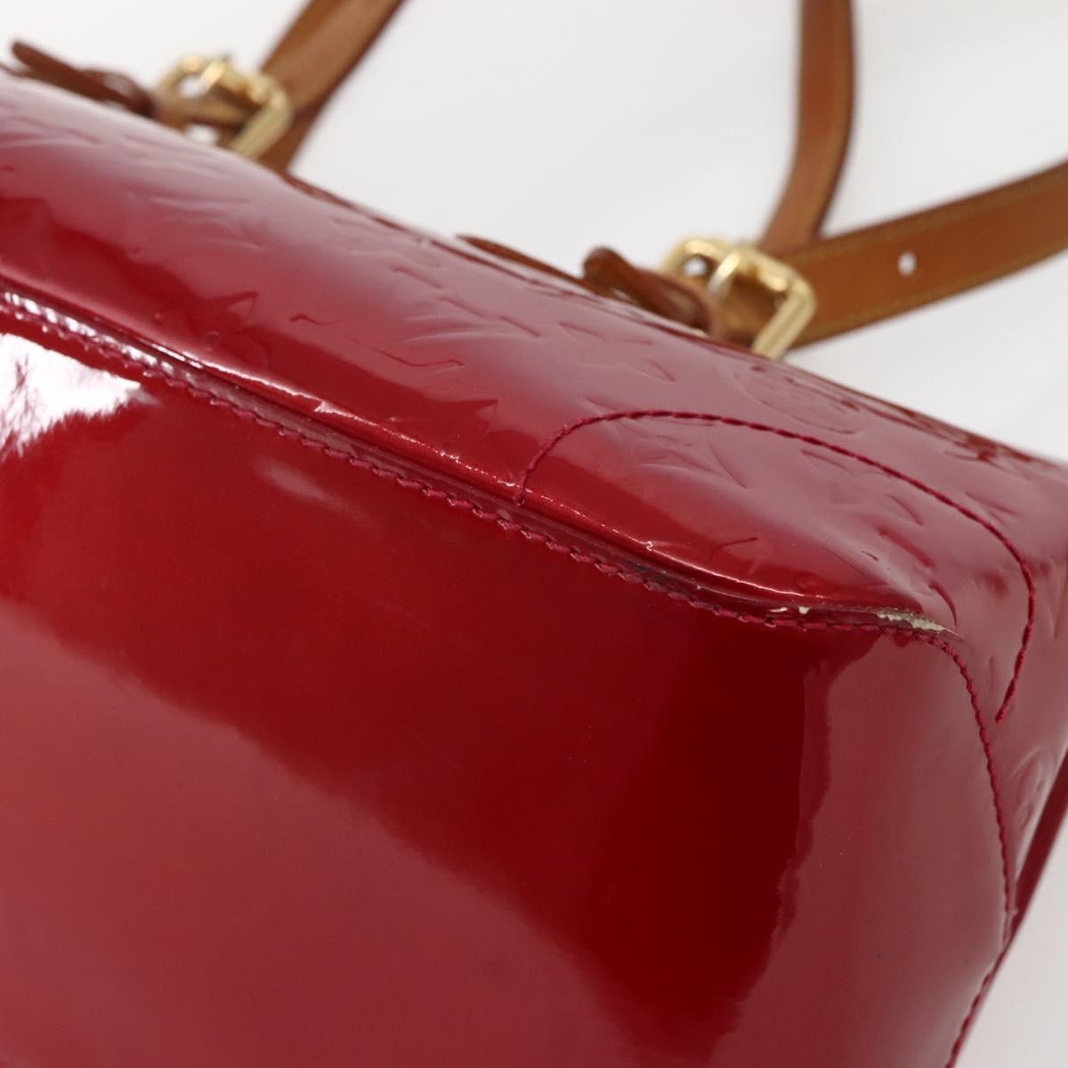 LOUIS VUITTON Vernis Rosewood Avenue Hand Bag Pomme D'amour M93507 Auth 143122