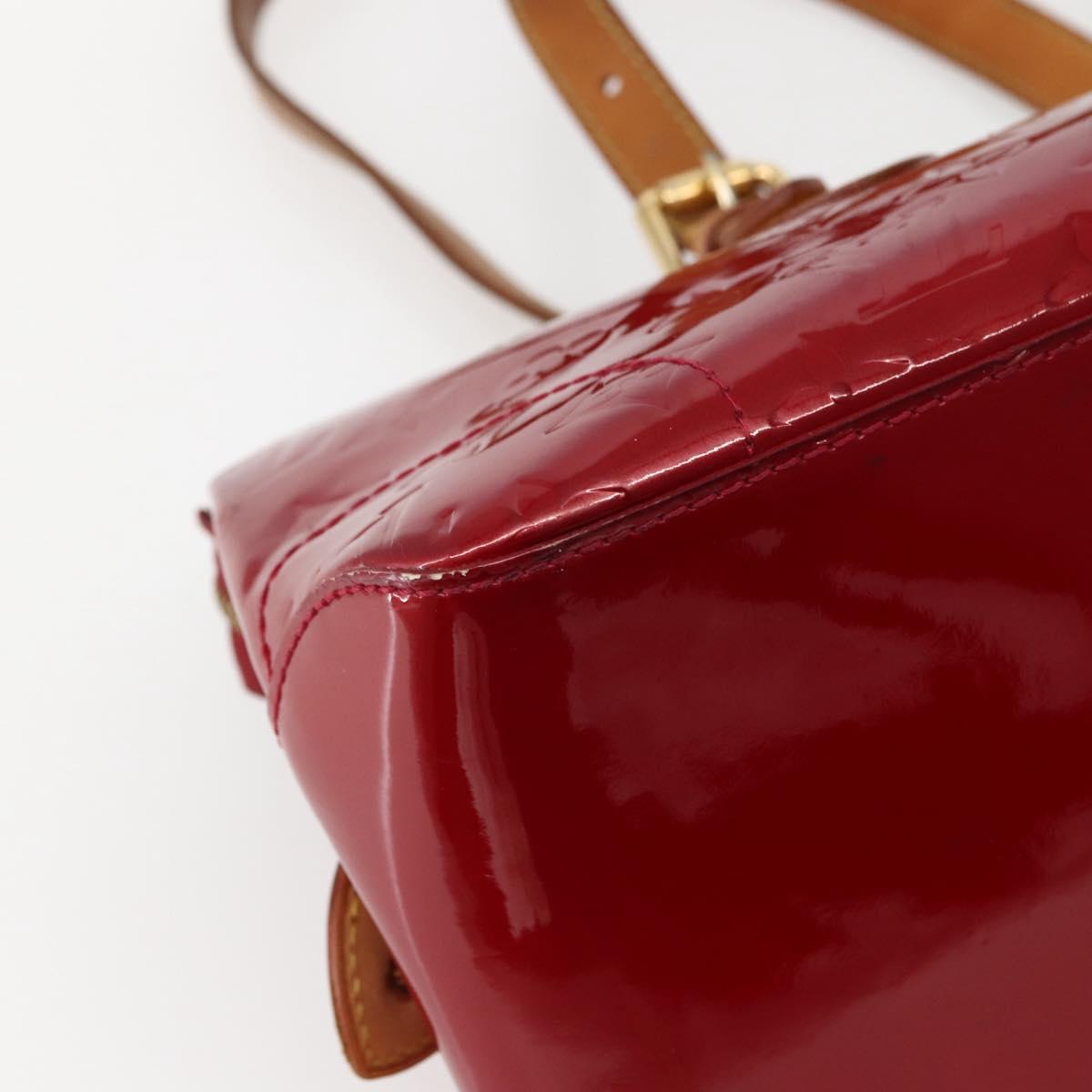 LOUIS VUITTON Vernis Rosewood Avenue Hand Bag Pomme D'amour M93507 Auth 143122