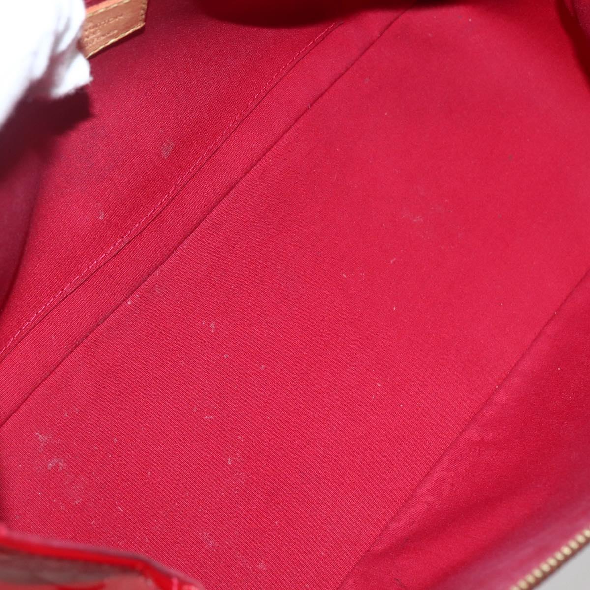 LOUIS VUITTON Vernis Rosewood Avenue Hand Bag Pomme D'amour M93507 Auth 143122