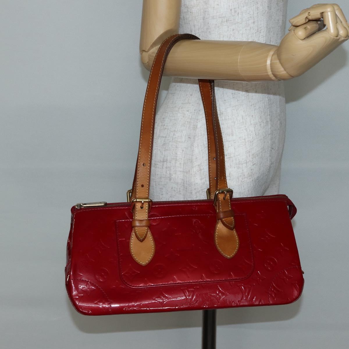 LOUIS VUITTON Vernis Rosewood Avenue Hand Bag Pomme D'amour M93507 Auth 143122
