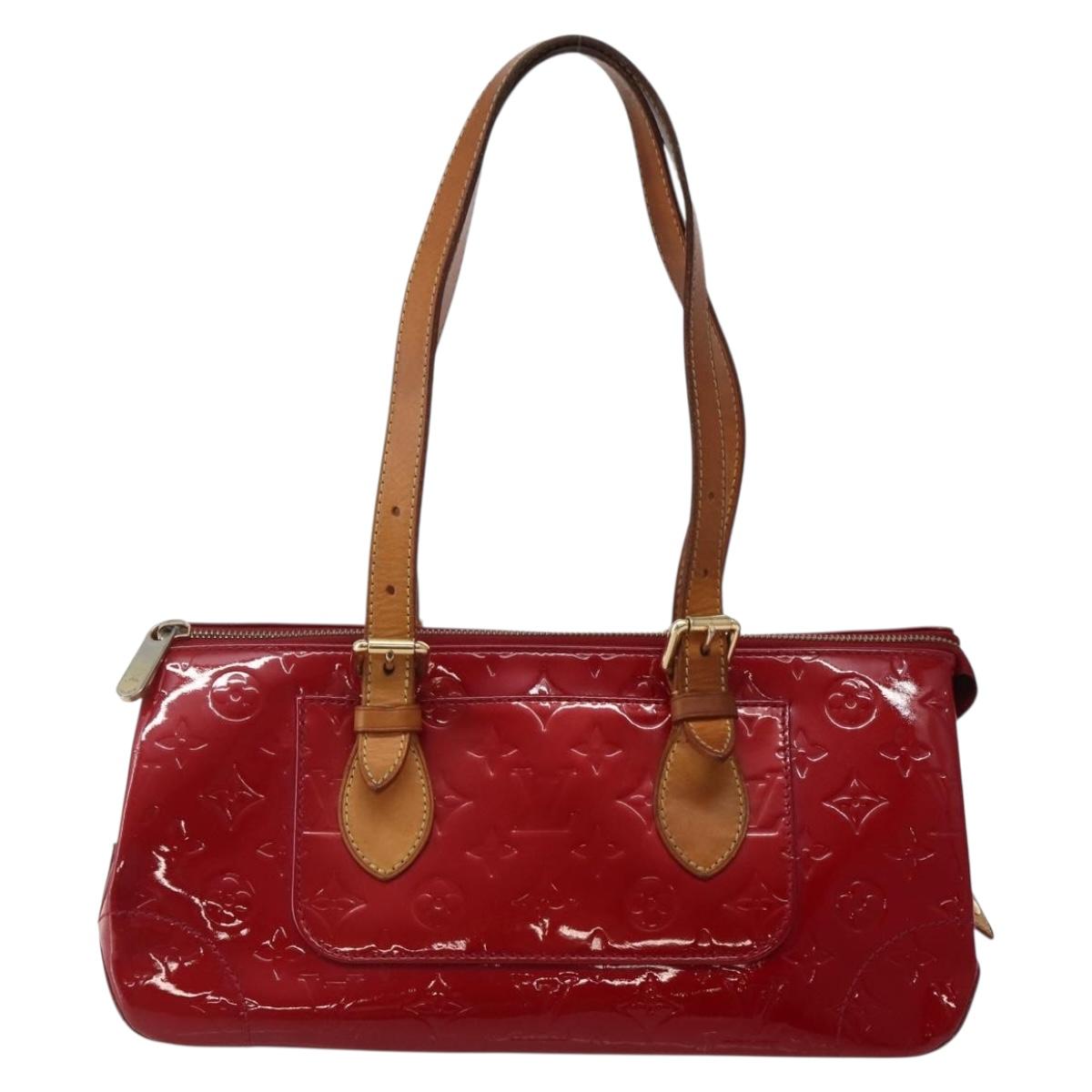 LOUIS VUITTON Vernis Rosewood Avenue Hand Bag Pomme D'amour M93507 Auth 143122