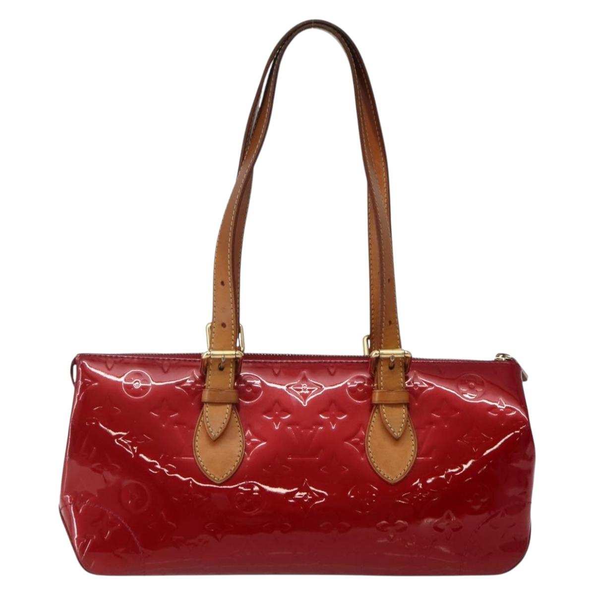LOUIS VUITTON Vernis Rosewood Avenue Hand Bag Pomme D'amour M93507 Auth 143122