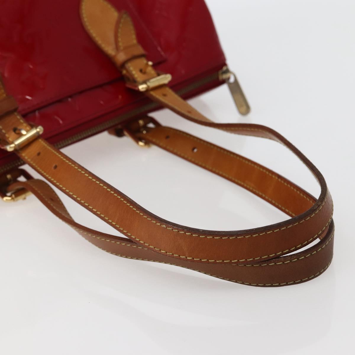 LOUIS VUITTON Vernis Rosewood Avenue Hand Bag Pomme D'amour M93507 Auth 143122