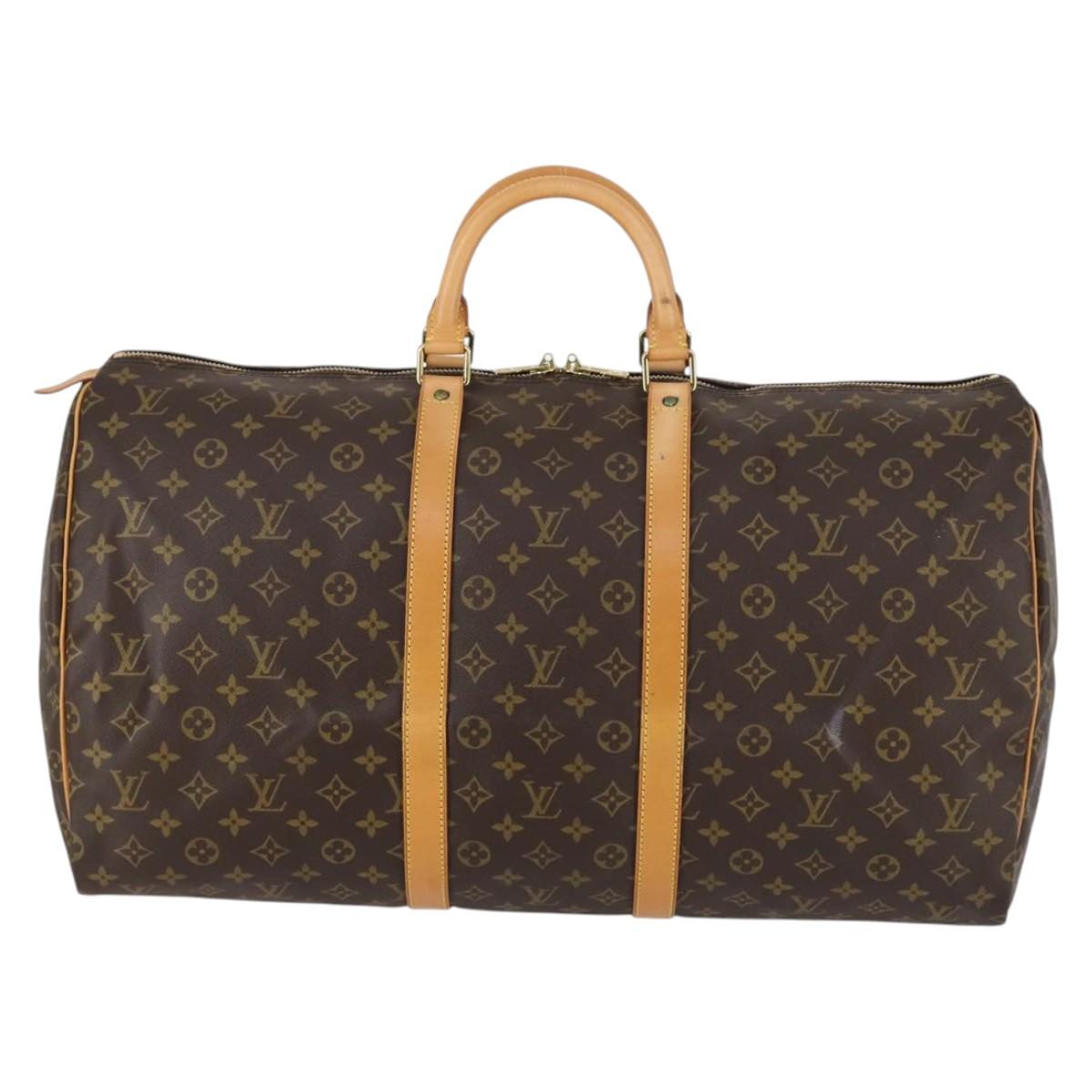 LOUIS VUITTON Monogram Keepall 55 Boston Bag M41424 LV Auth 143130V