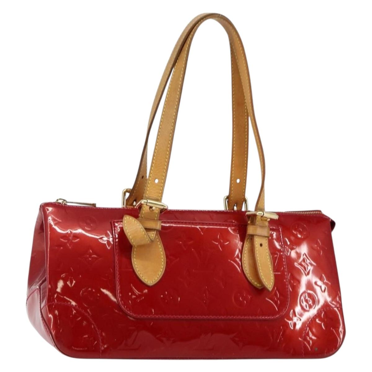 LOUIS VUITTON Vernis Rosewood Avenue Hand Bag Pomme D'amour M93507 Auth 143133