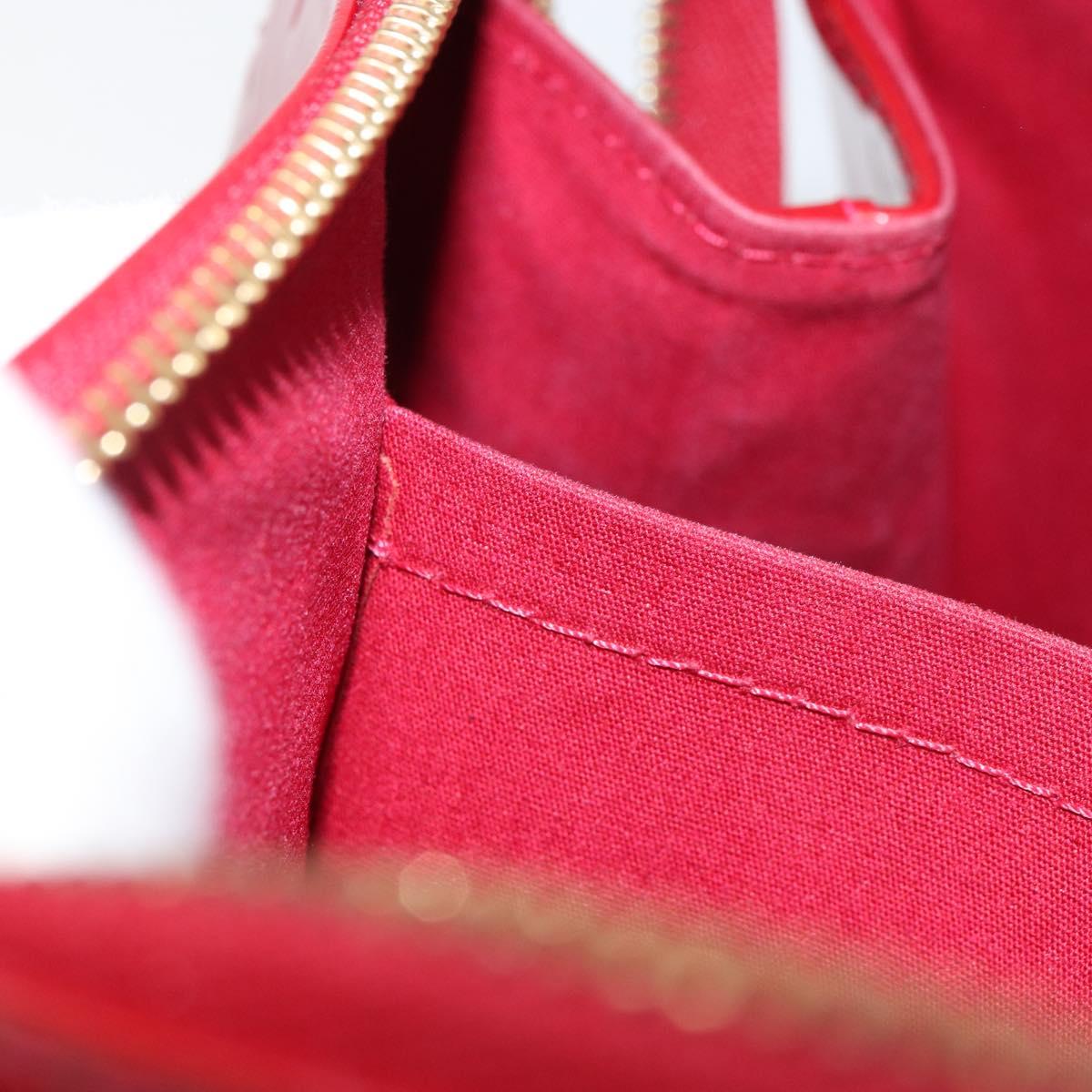 LOUIS VUITTON Vernis Rosewood Avenue Hand Bag Pomme D'amour M93507 Auth 143133