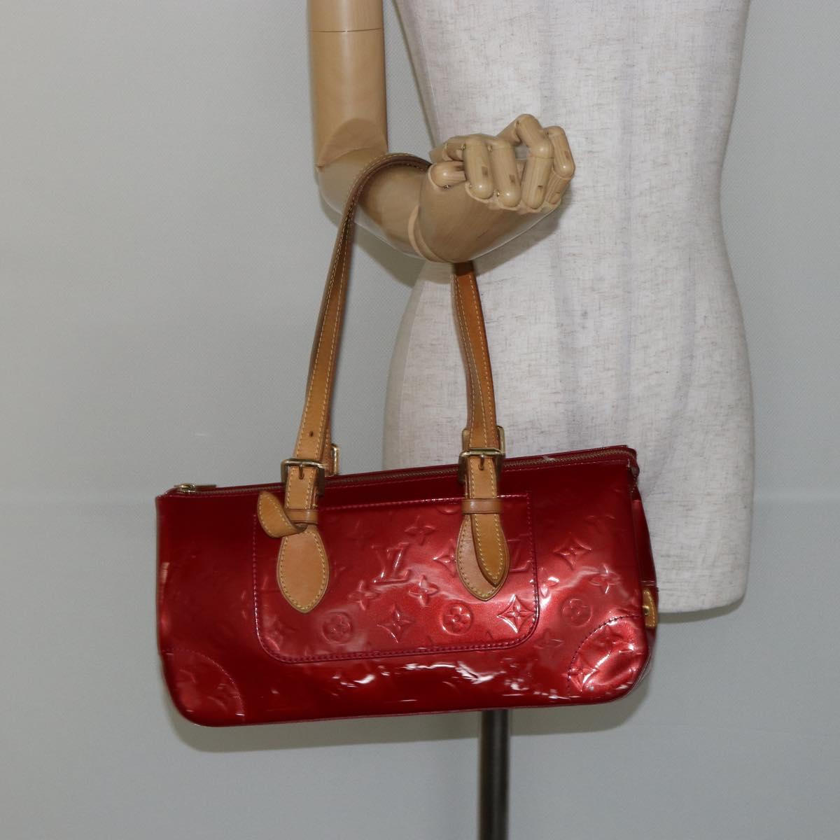 LOUIS VUITTON Vernis Rosewood Avenue Hand Bag Pomme D'amour M93507 Auth 143133
