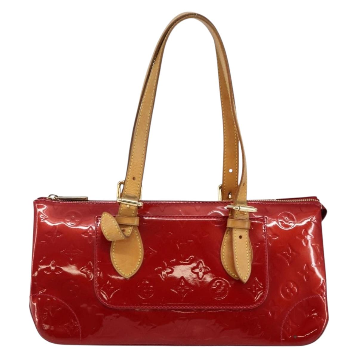 LOUIS VUITTON Vernis Rosewood Avenue Hand Bag Pomme D'amour M93507 Auth 143133