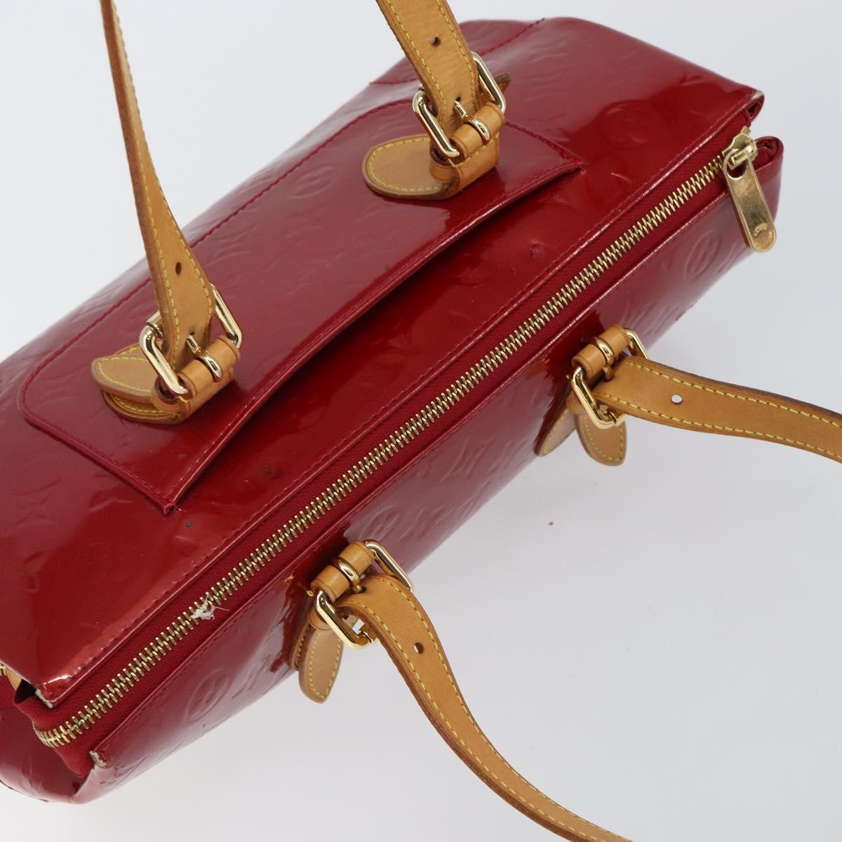 LOUIS VUITTON Vernis Rosewood Avenue Hand Bag Pomme D'amour M93507 Auth 143133