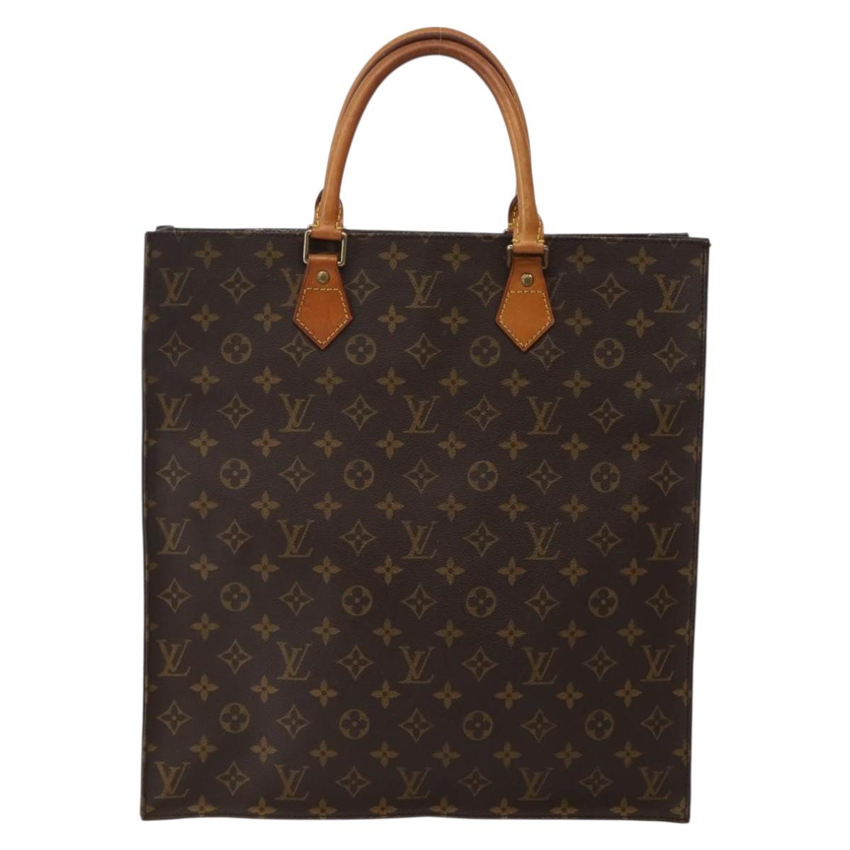 LOUIS VUITTON Monogram Sac Plat Hand Bag M51140 LV Auth 143141