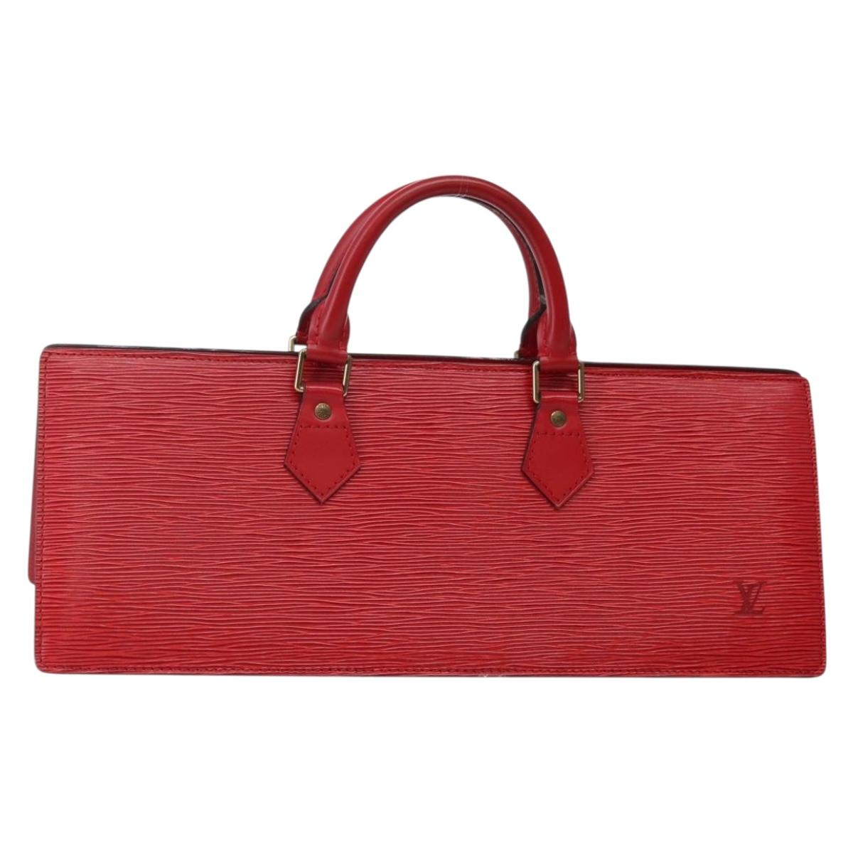 LOUIS VUITTON Epi Sac Triangle Hand Bag Red M52097 LV Auth 143144