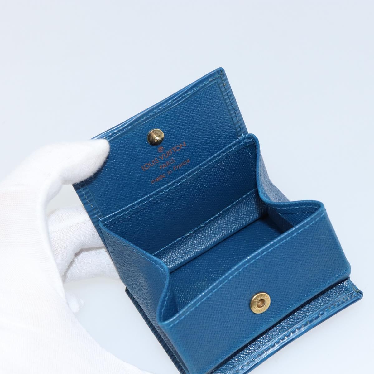 LOUIS VUITTON Epi Porte Monnaie Boite Coin Purse Blue M63695 LV Auth 143153V