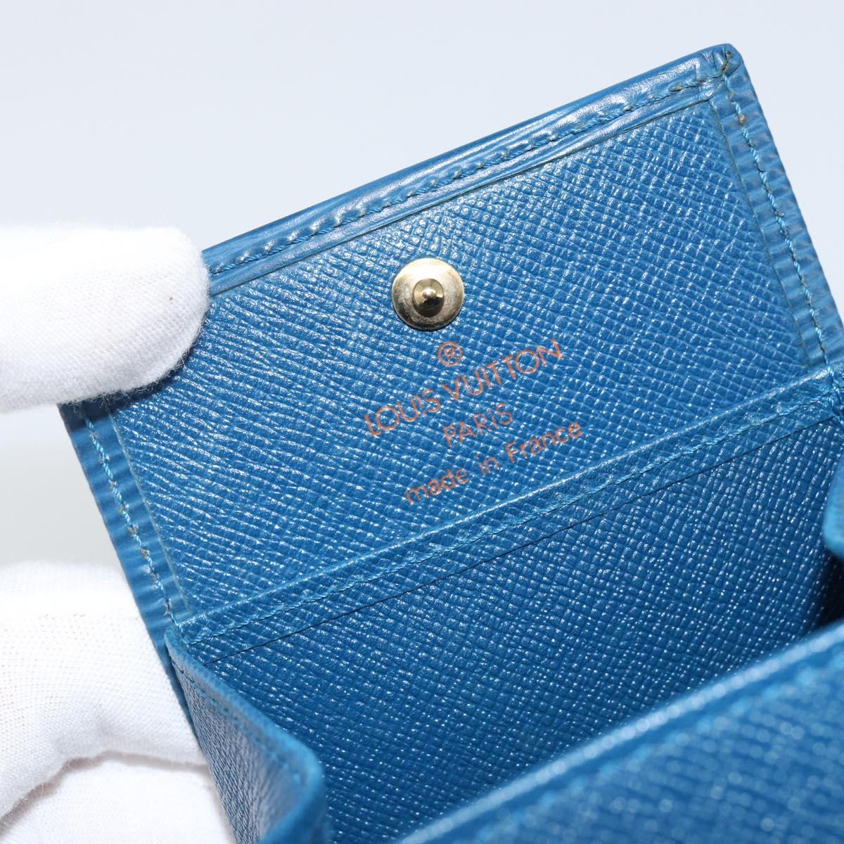 LOUIS VUITTON Epi Porte Monnaie Boite Coin Purse Blue M63695 LV Auth 143153V