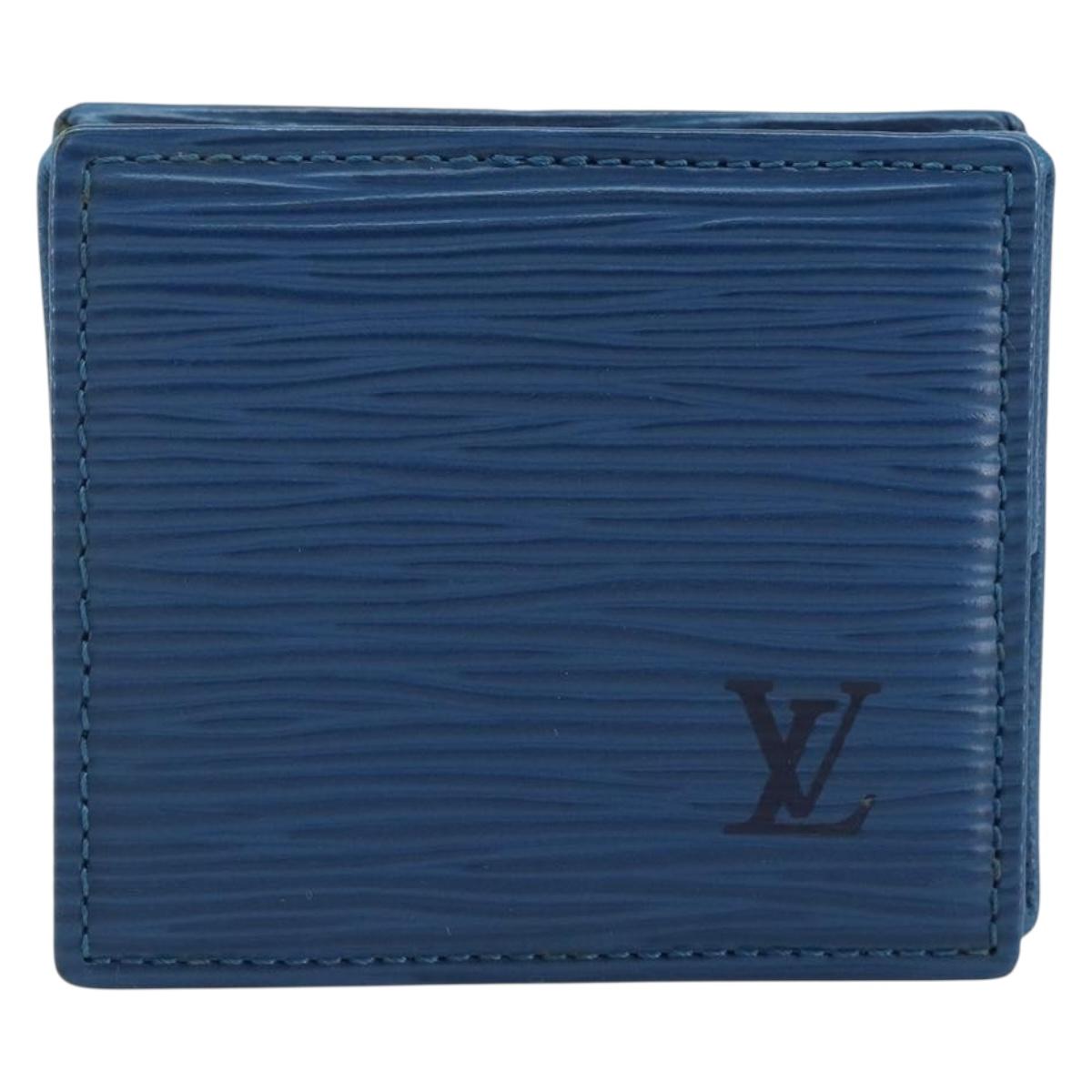 LOUIS VUITTON Epi Porte Monnaie Boite Coin Purse Blue M63695 LV Auth 143153V