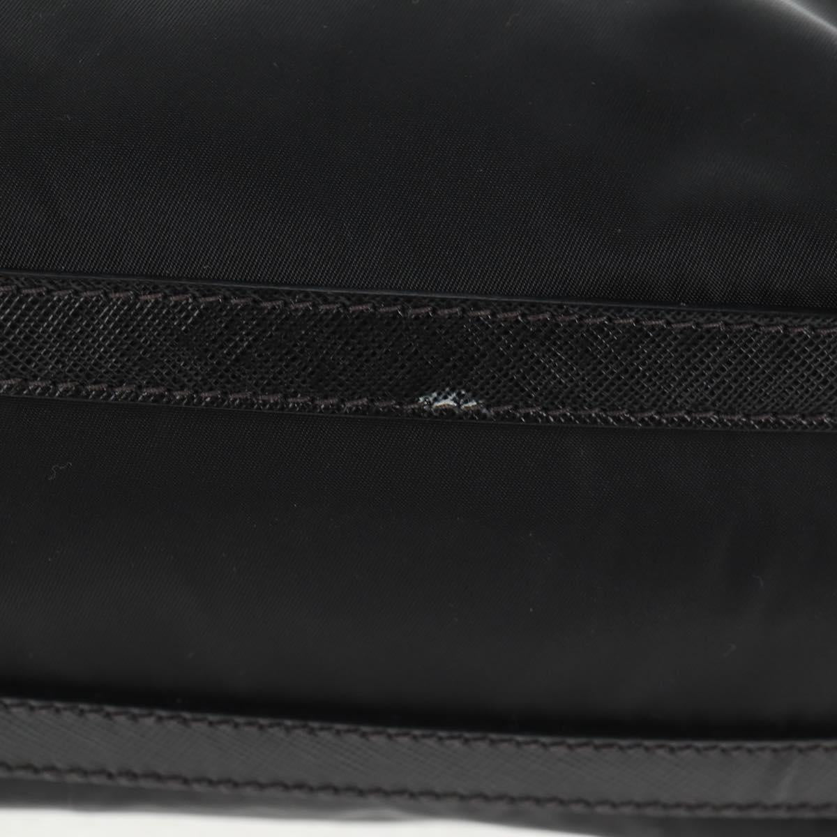 PRADA Hand Bag Nylon 2way Black Gold Auth 143157V
