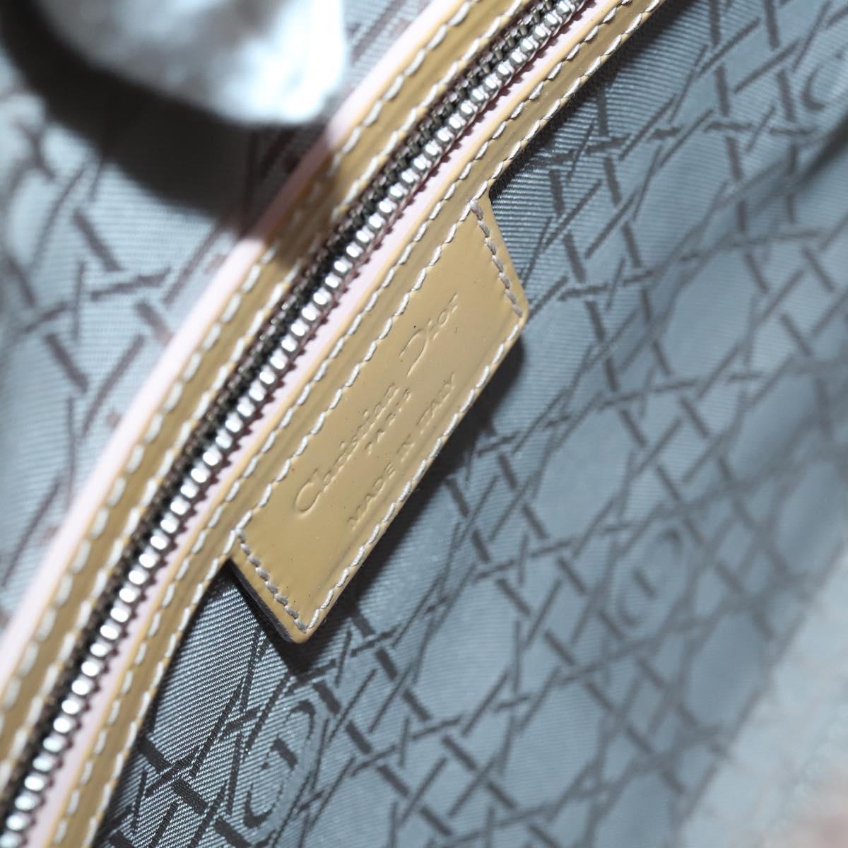 Christian Dior Lady Dior Canage Bag Patent leather 2way Beige Silver Auth 143159