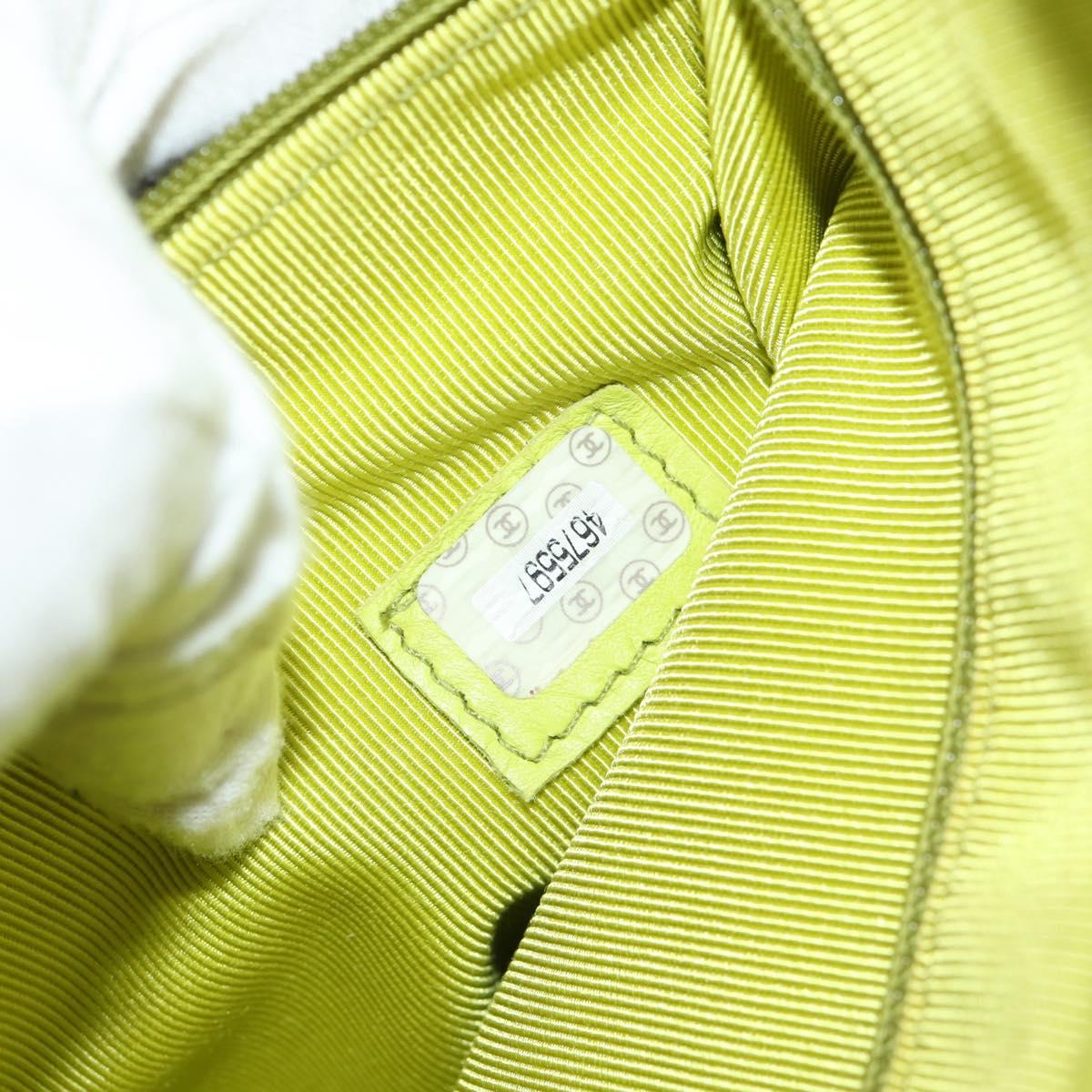 CHANEL Matelasse Hand Bag Lamb Skin Yellow CC Auth 143163V