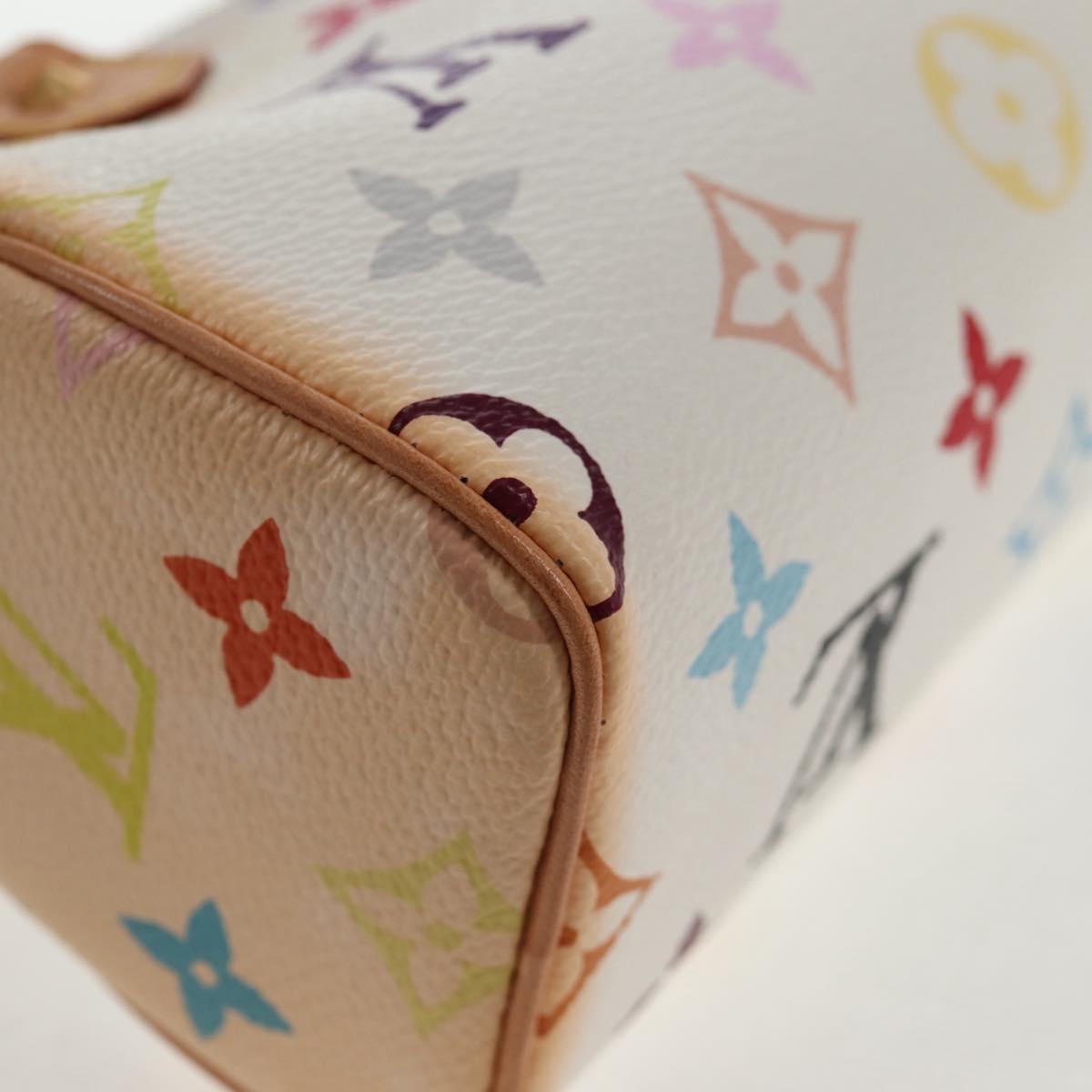LOUIS VUITTON Monogram Multicolor Mini Speedy Hand Bag White M92645 Auth 143167A