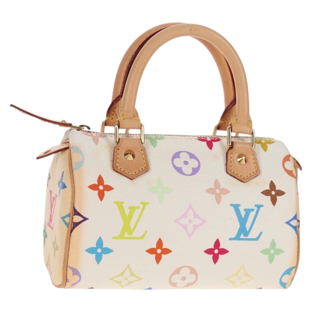 LOUIS VUITTON Monogram Multicolor Mini Speedy Hand Bag White M92645 Auth 143167V