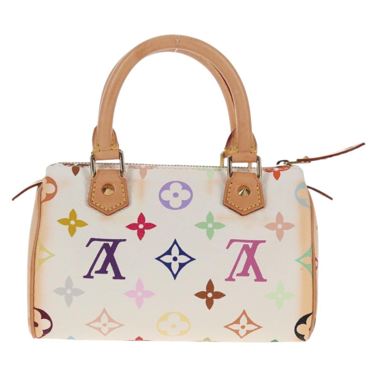LOUIS VUITTON Monogram Multicolor Mini Speedy Hand Bag White M92645 Auth 143167A