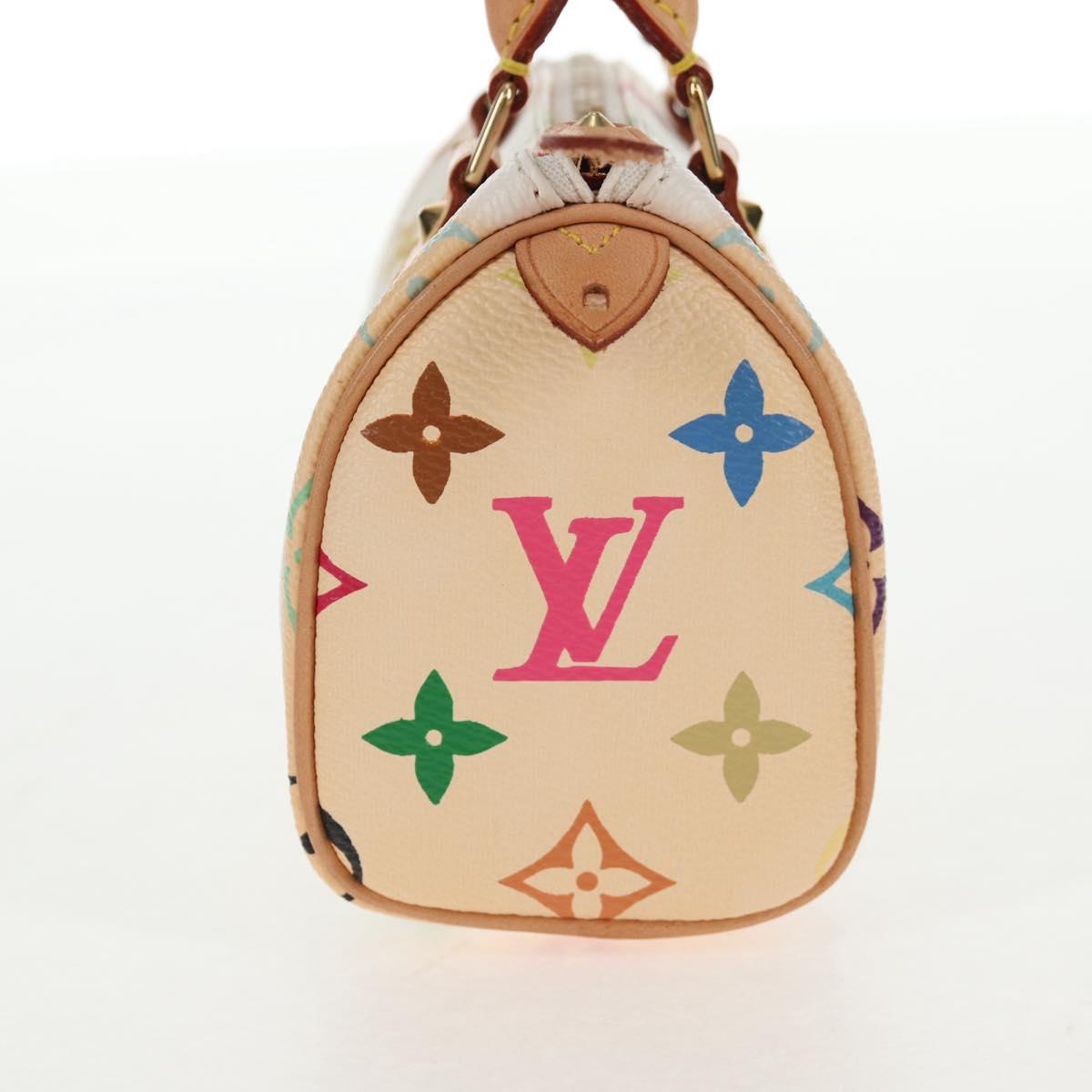 LOUIS VUITTON Monogram Multicolor Mini Speedy Hand Bag White M92645 Auth 143167V