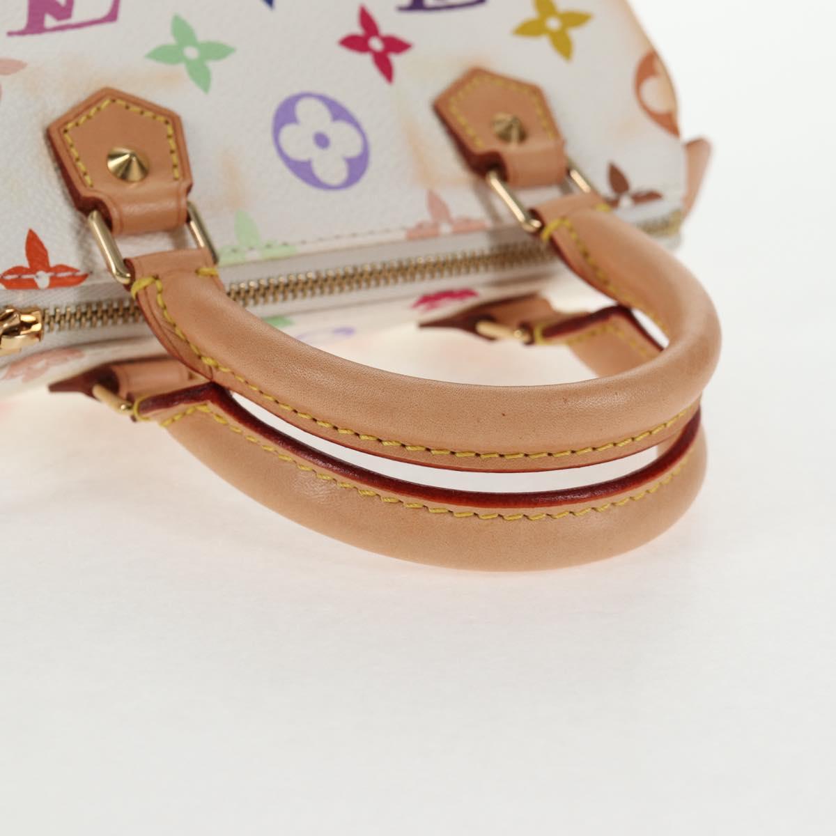 LOUIS VUITTON Monogram Multicolor Mini Speedy Hand Bag White M92645 Auth 143167V