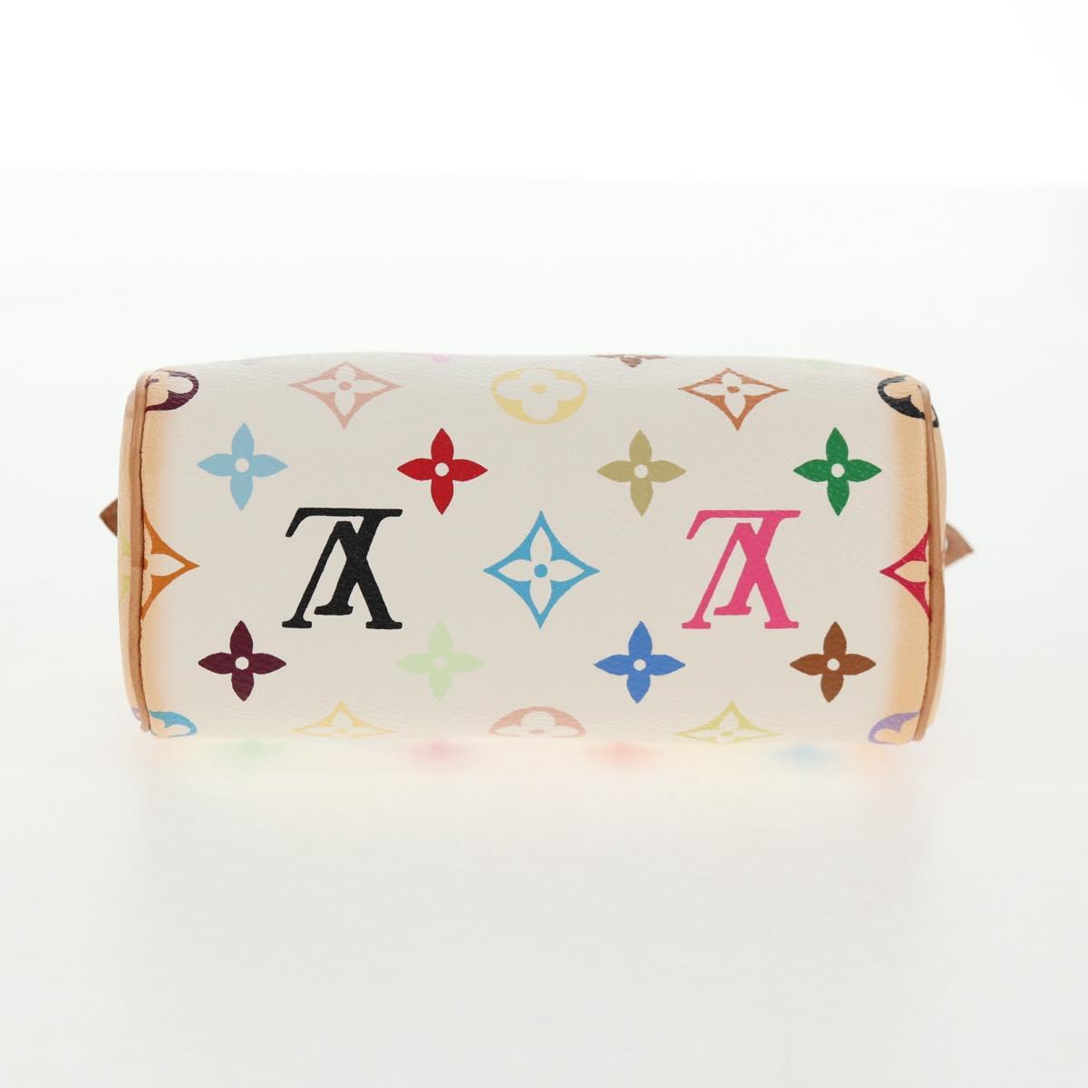 LOUIS VUITTON Monogram Multicolor Mini Speedy Hand Bag White M92645 Auth 143167V