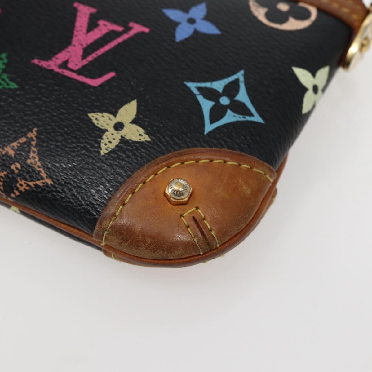 LOUIS VUITTON Multicolor Pochette Mila MM Pouch Black M60097 LV Auth 143169