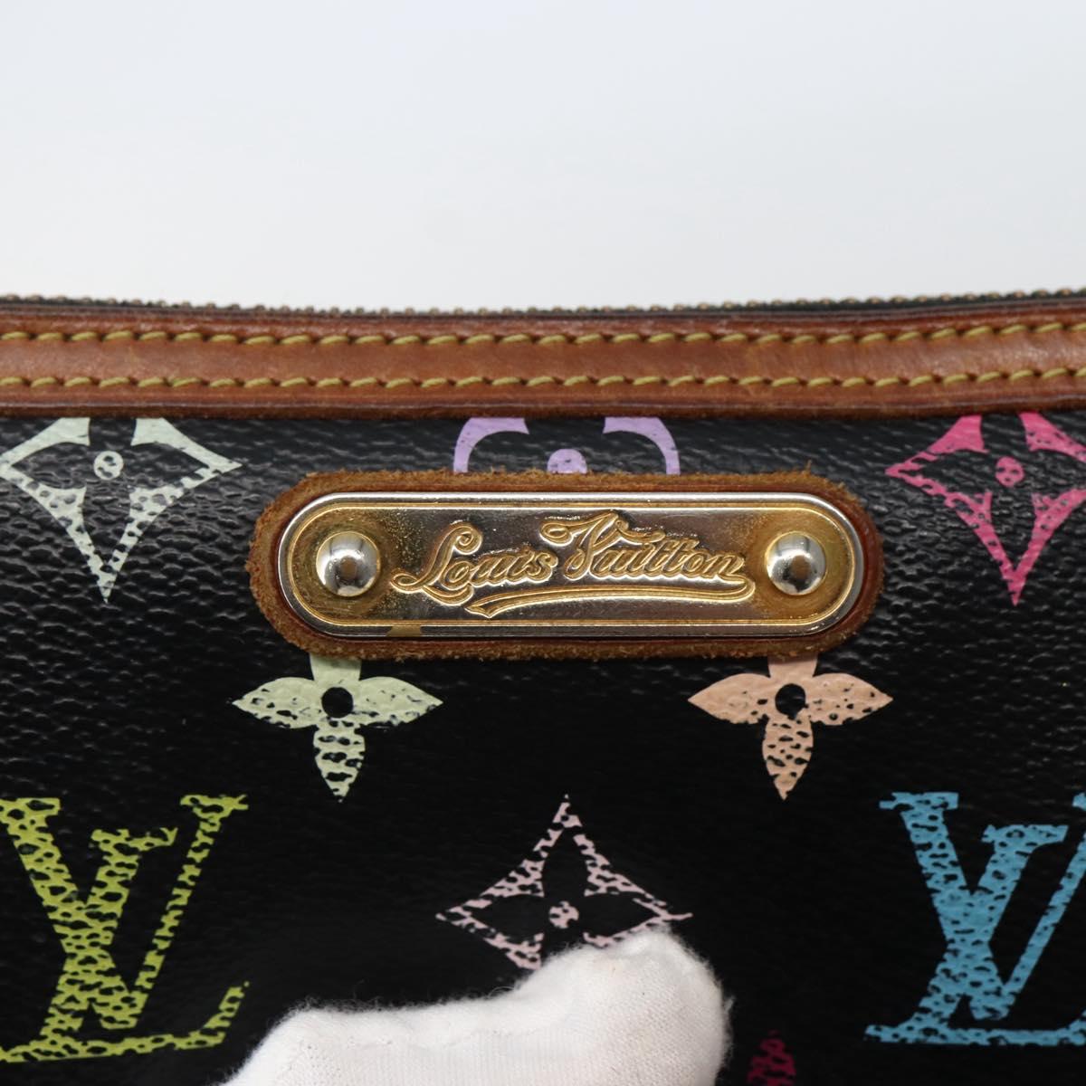 LOUIS VUITTON Multicolor Pochette Mila MM Pouch Black M60097 LV Auth 143169