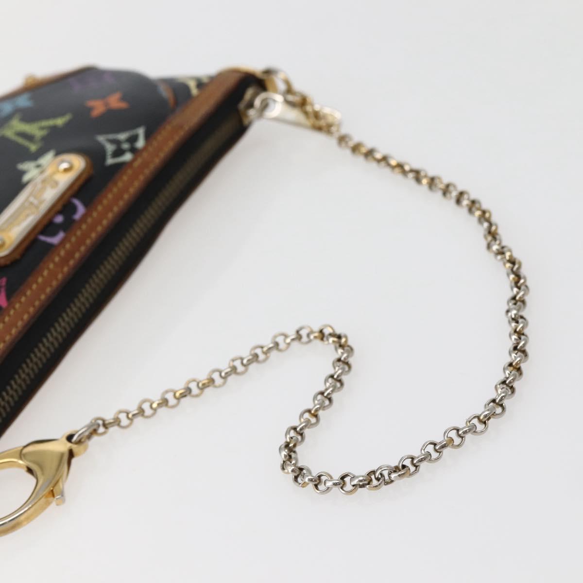 LOUIS VUITTON Multicolor Pochette Mila MM Pouch Black M60097 LV Auth 143169