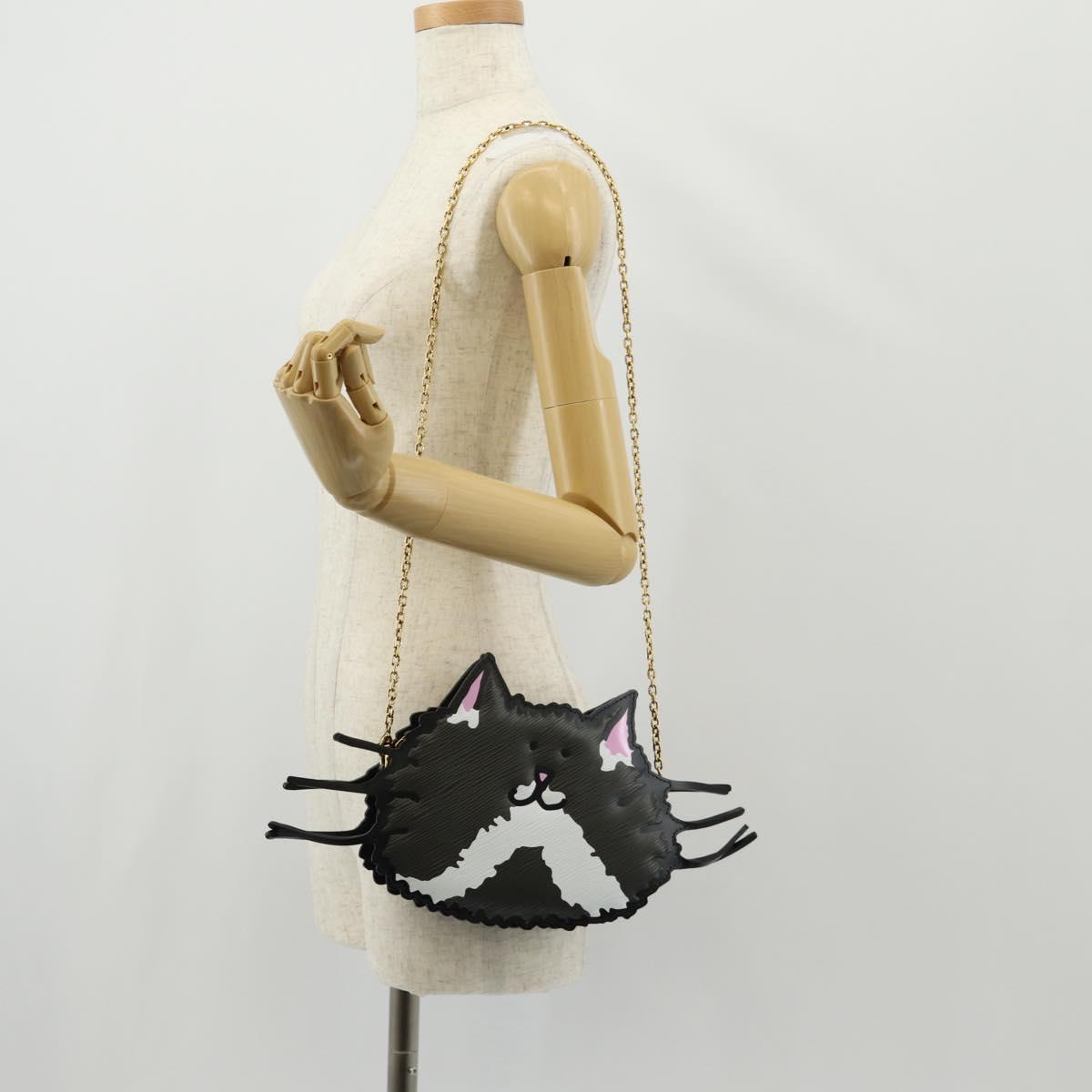 LOUIS VUITTON Epi Cat Face Pochette Shoulder Bag Gray LV Auth 143170SAM