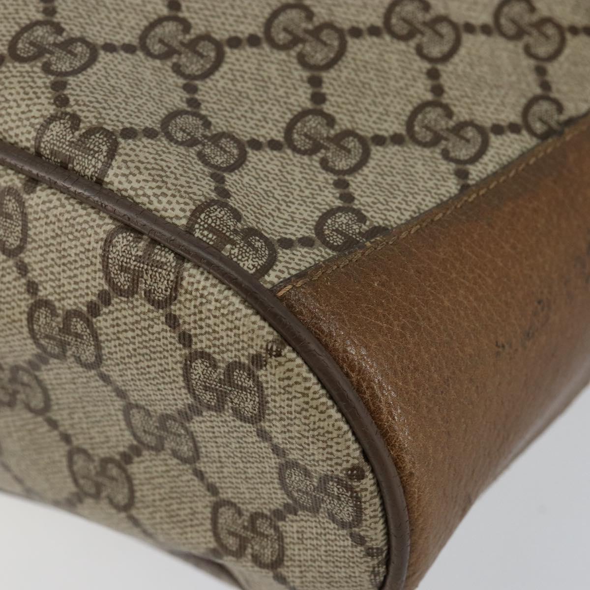 GUCCI GG Supreme Web Sherry Line Shoulder Bag PVC Beige 72 02 034 Auth 143192