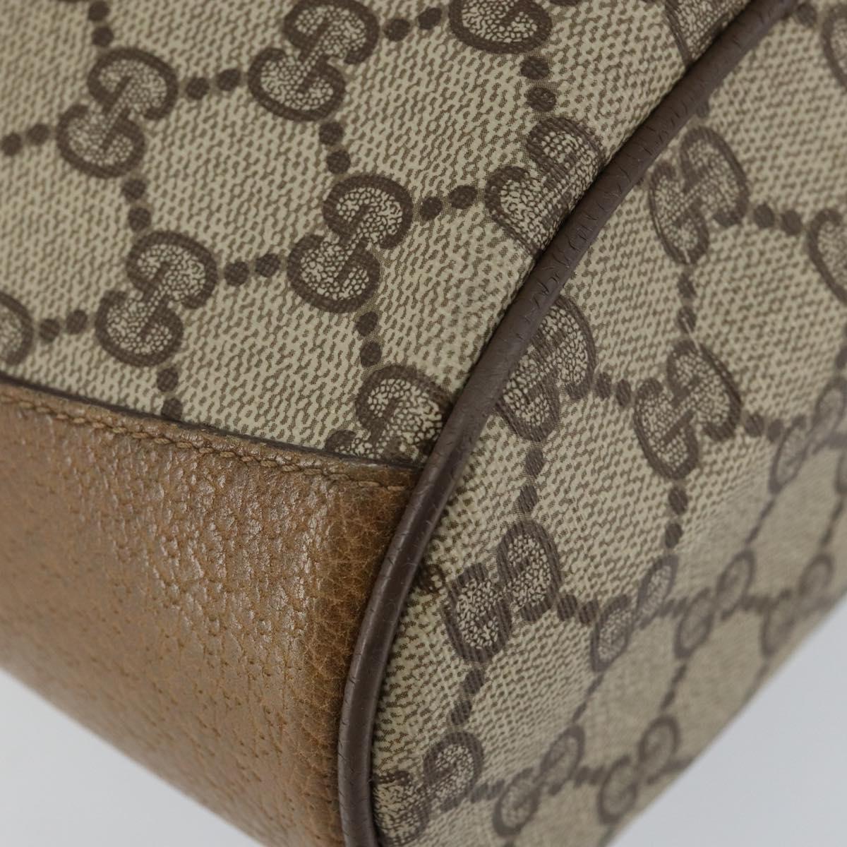 GUCCI GG Supreme Web Sherry Line Shoulder Bag PVC Beige 72 02 034 Auth 143192