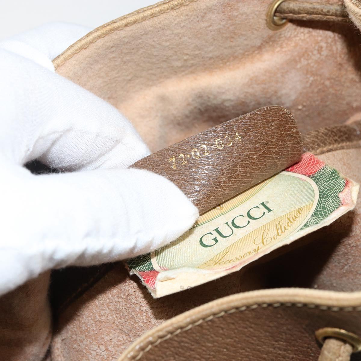 GUCCI GG Supreme Web Sherry Line Shoulder Bag PVC Beige 72 02 034 Auth 143192