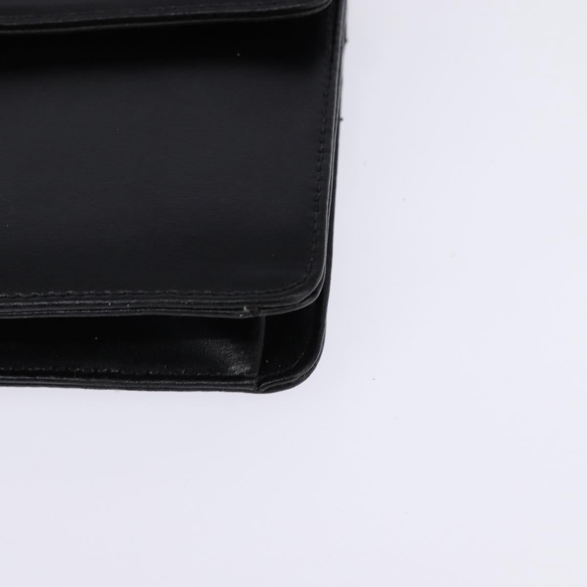 GIVENCHY Hand Bag Leather 2way Black Gold Auth 143196