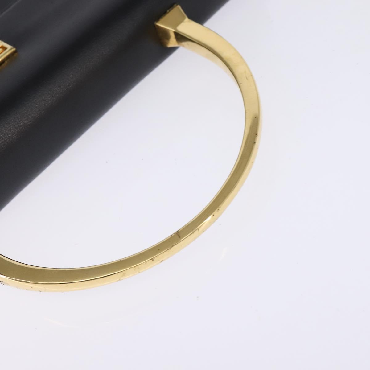 GIVENCHY Hand Bag Leather 2way Black Gold Auth 143196