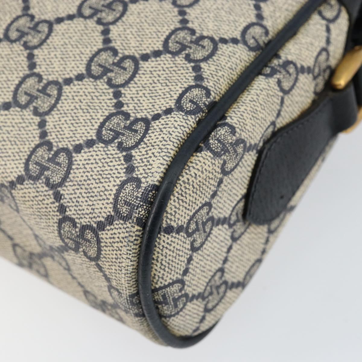 GUCCI GG Supreme Sherry Line Shoulder Bag PVC Navy Gold 68 02 004 Auth 143204