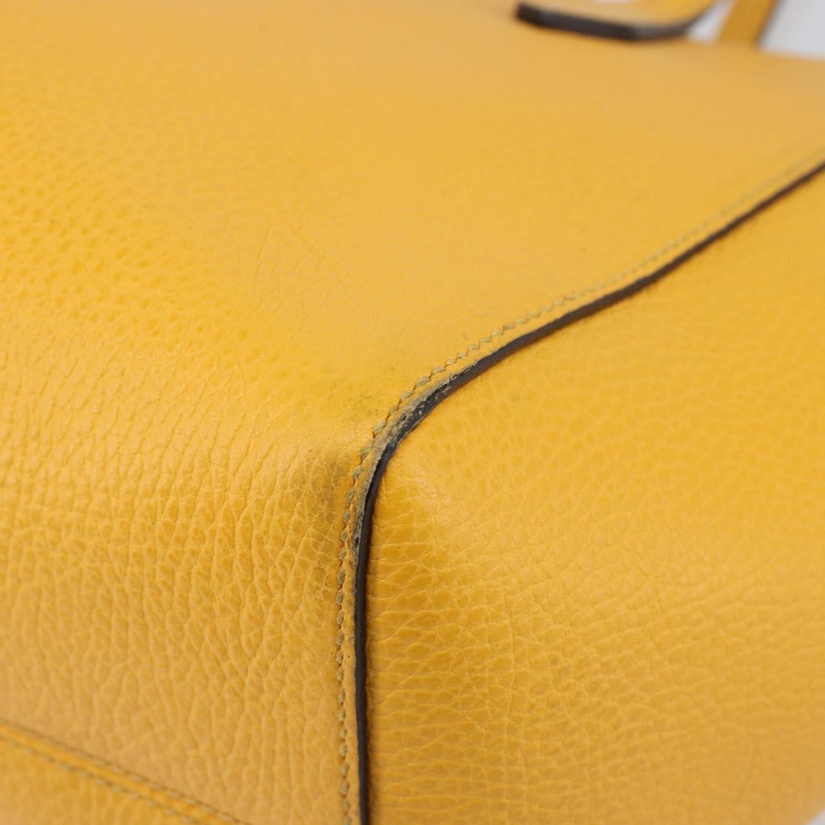 GUCCI Tote Bag Leather Yellow Gold 354408 Auth 143207
