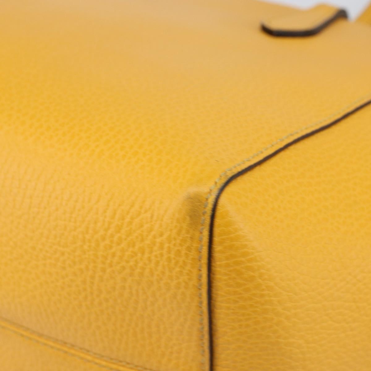 GUCCI Tote Bag Leather Yellow Gold 354408 Auth 143207