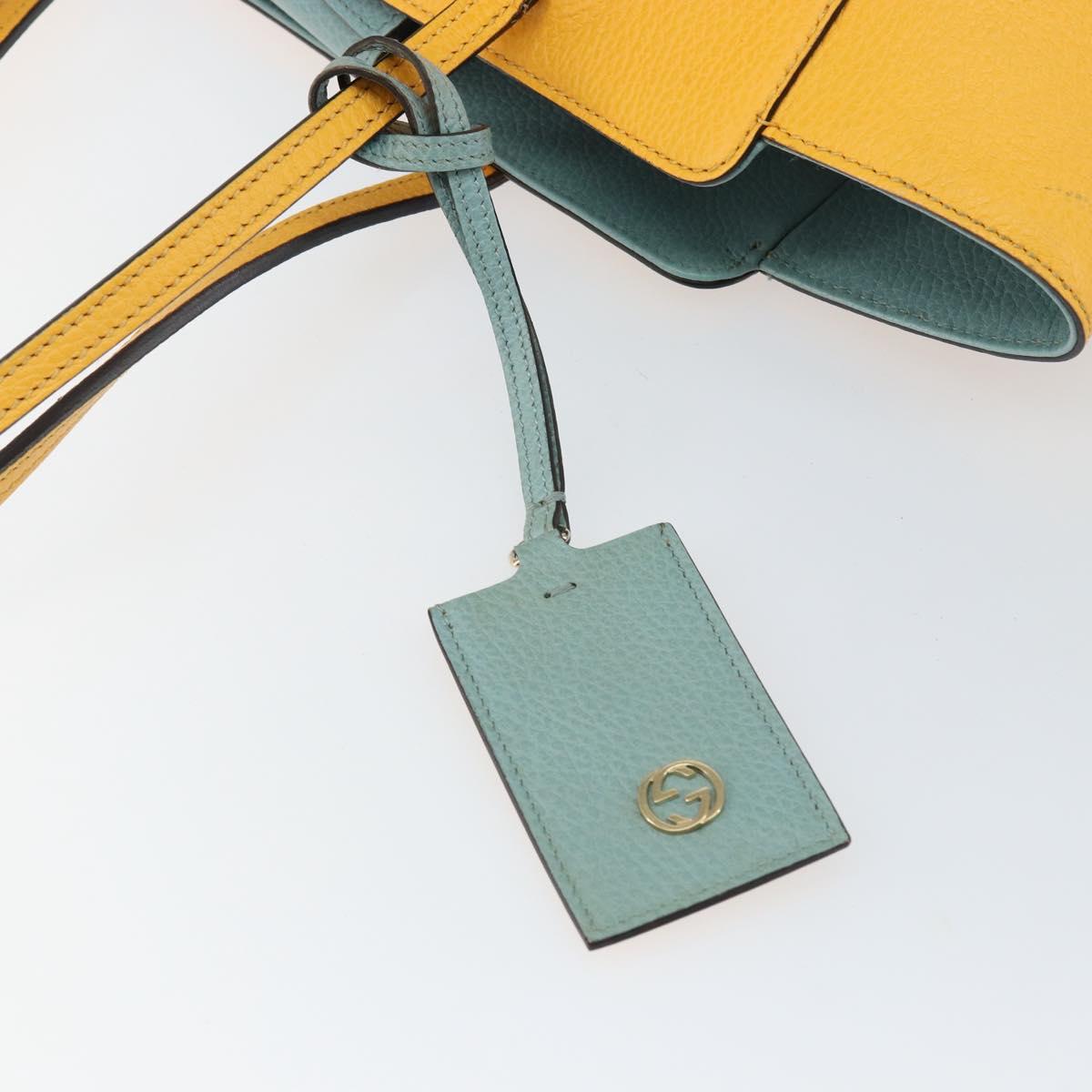 GUCCI Tote Bag Leather Yellow Gold 354408 Auth 143207