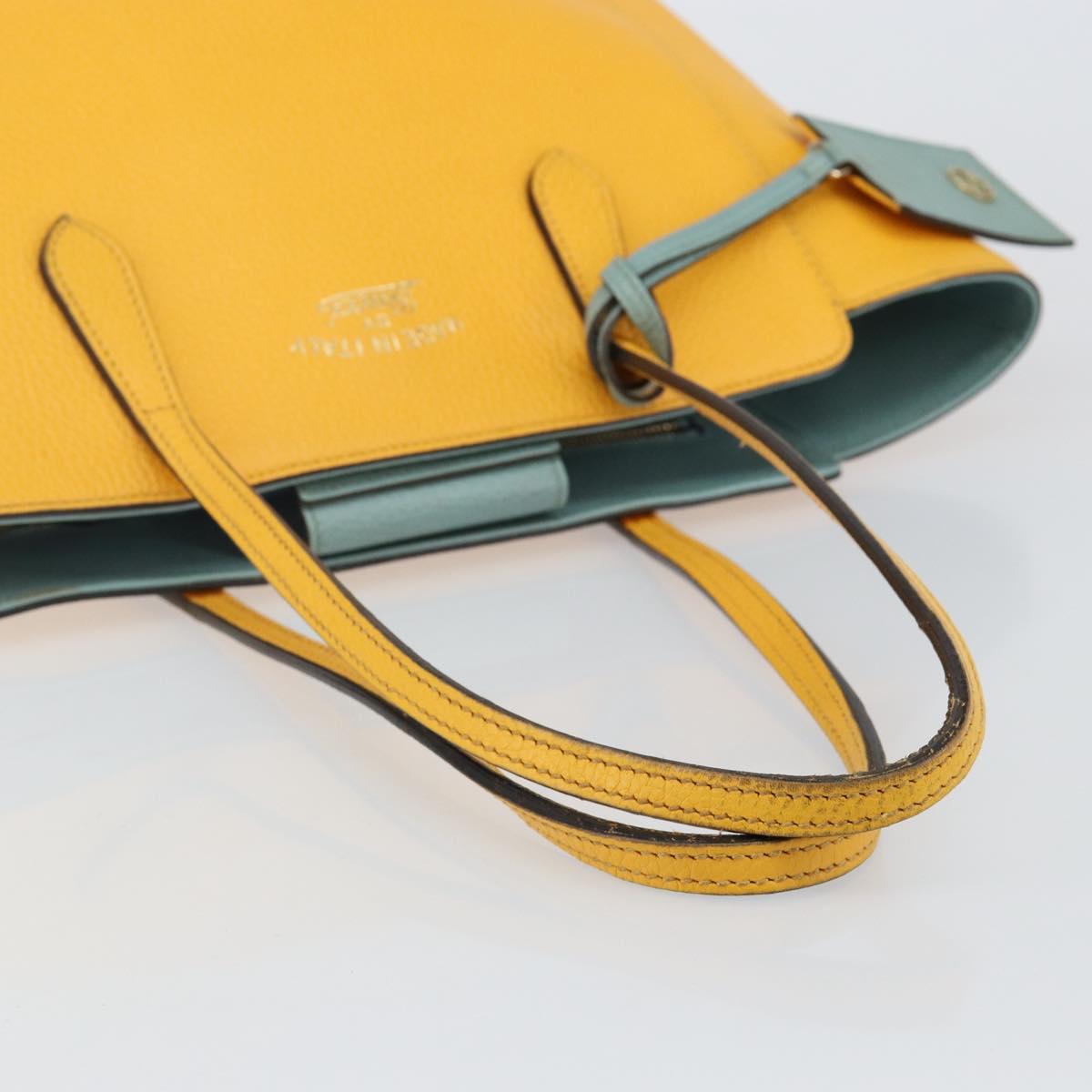 GUCCI Tote Bag Leather Yellow Gold 354408 Auth 143207