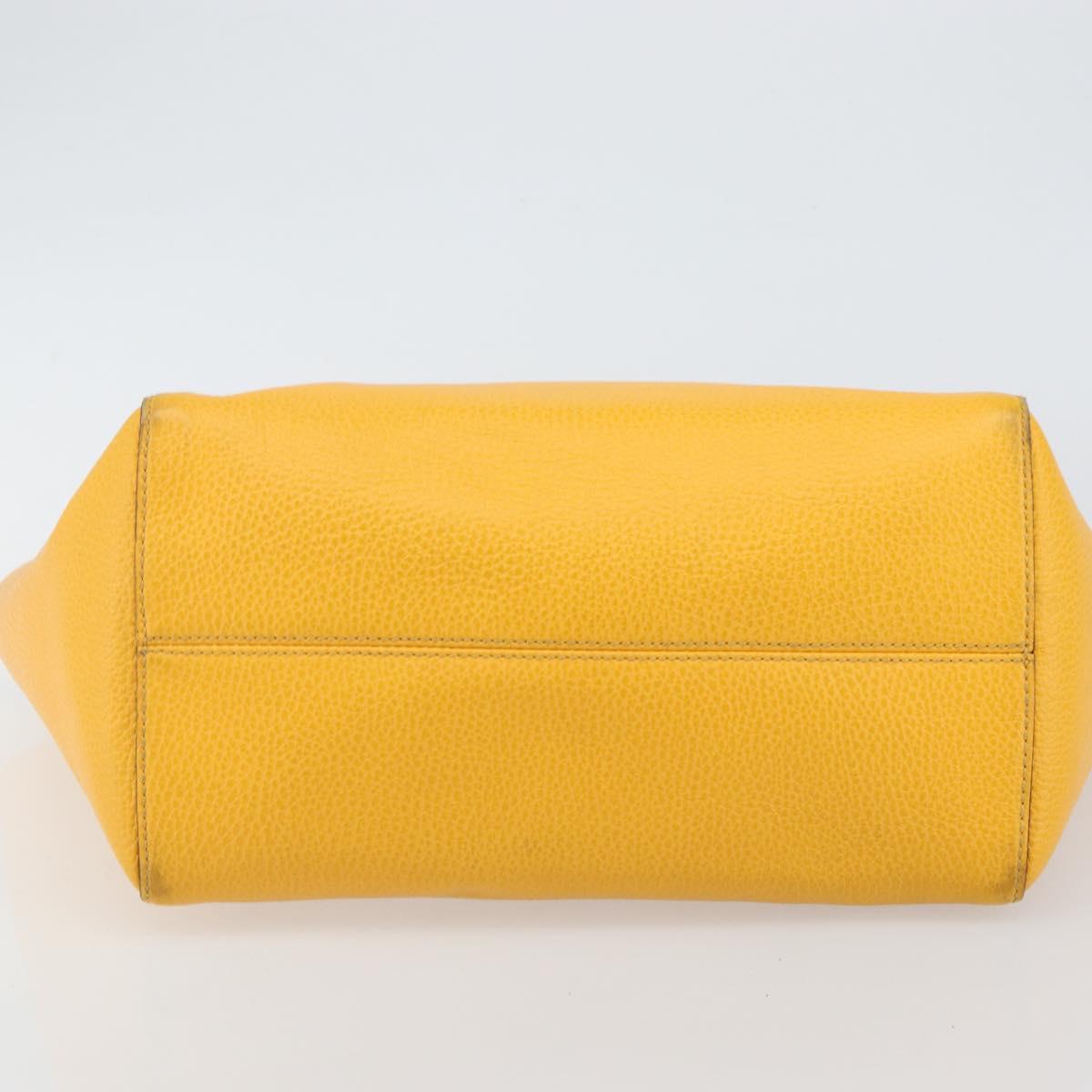 GUCCI Tote Bag Leather Yellow Gold 354408 Auth 143207