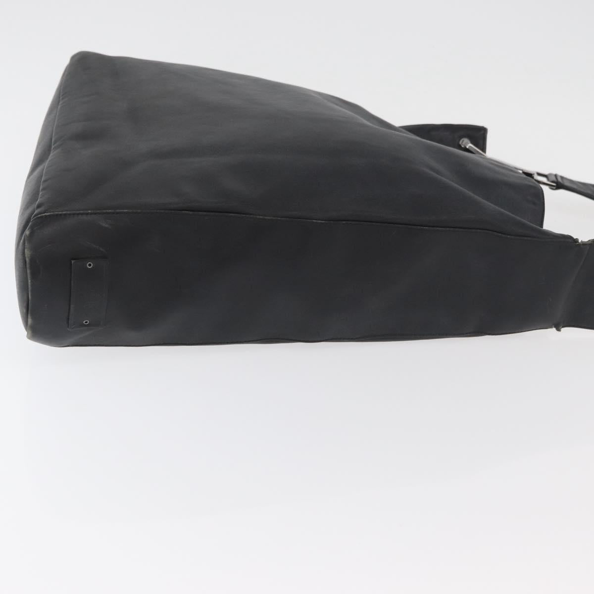GUCCI Shoulder Bag Leather Black Silver Auth 143208