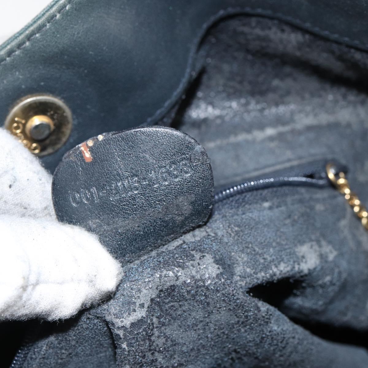 GUCCI Bamboo Hand Bag Leather 2way Green Gold 001 2113 1638 Auth 143210