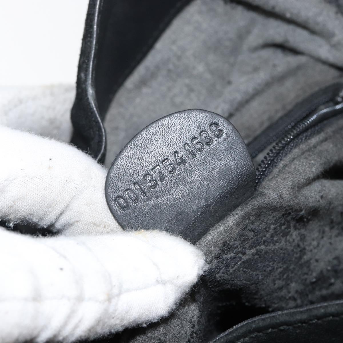 GUCCI Bamboo Hand Bag Suede Leather 2way Black Gold 001 3754 1638 Auth 143211