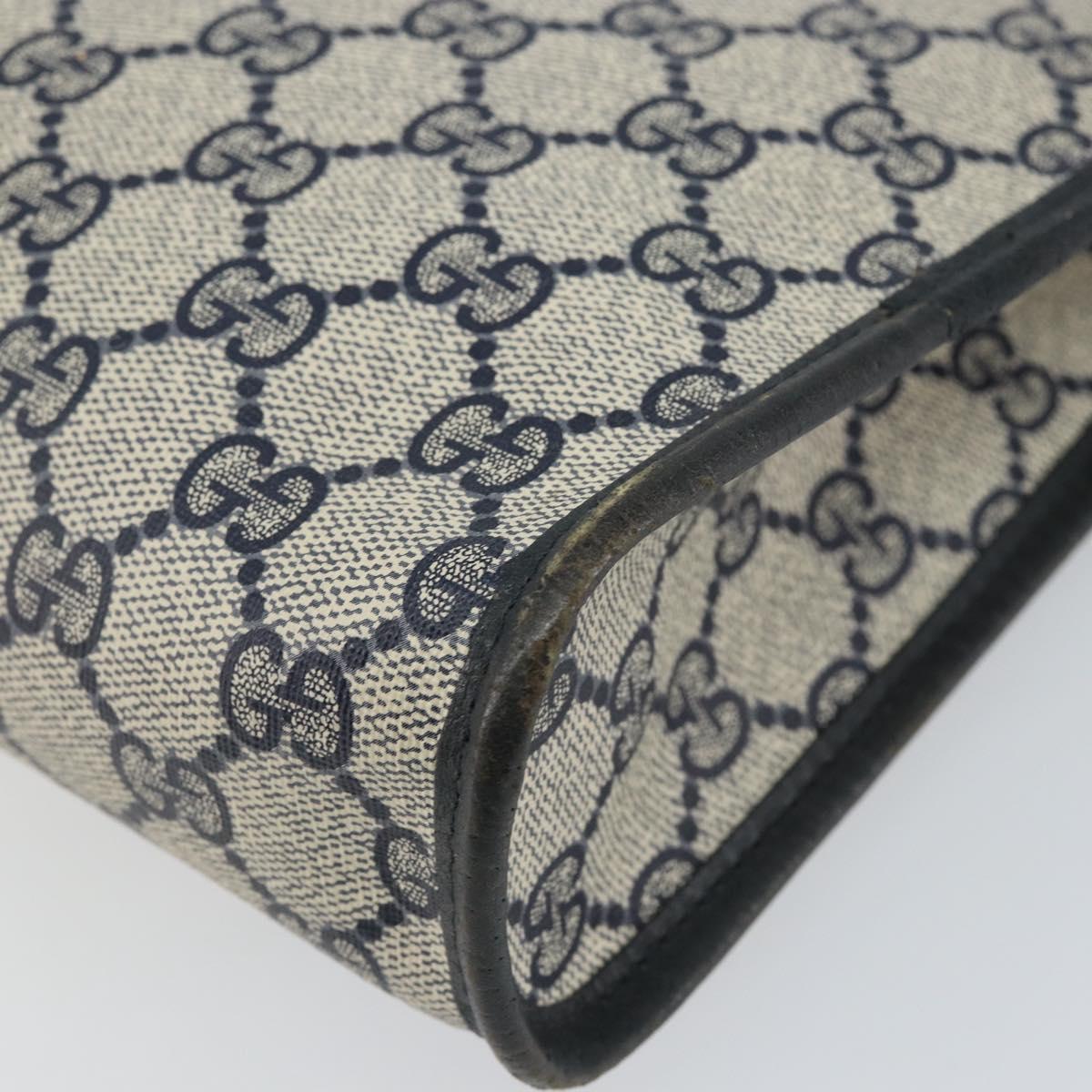 GUCCI GG Supreme Clutch Bag PVC Navy 111 01 037 Auth 143212