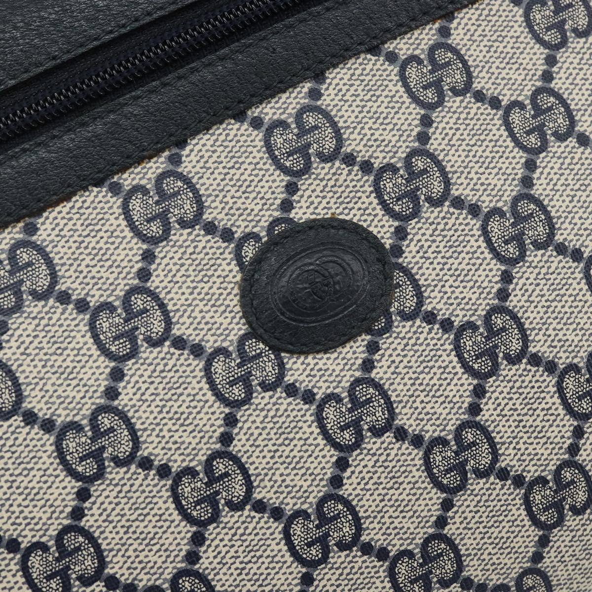 GUCCI GG Supreme Clutch Bag PVC Navy 111 01 037 Auth 143212