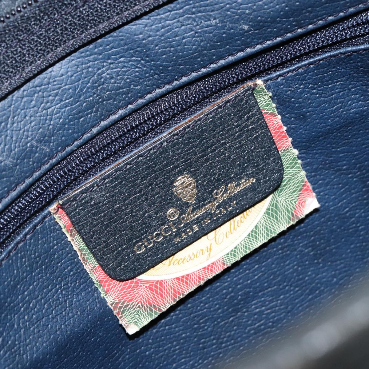 GUCCI GG Supreme Clutch Bag PVC Navy 111 01 037 Auth 143212