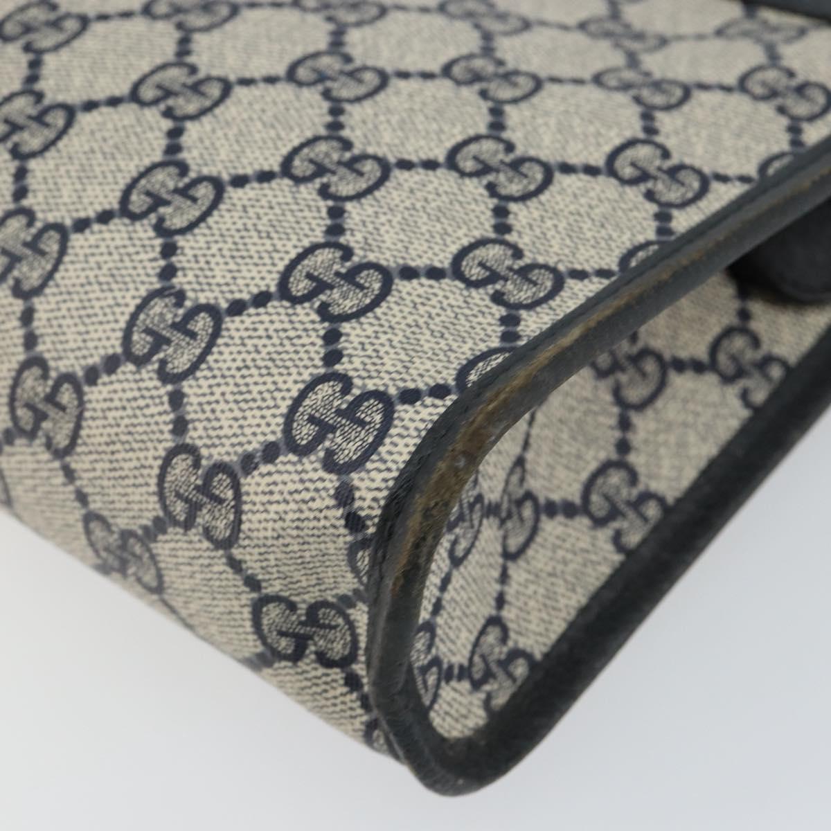 GUCCI GG Supreme Clutch Bag PVC Navy 111 01 037 Auth 143212