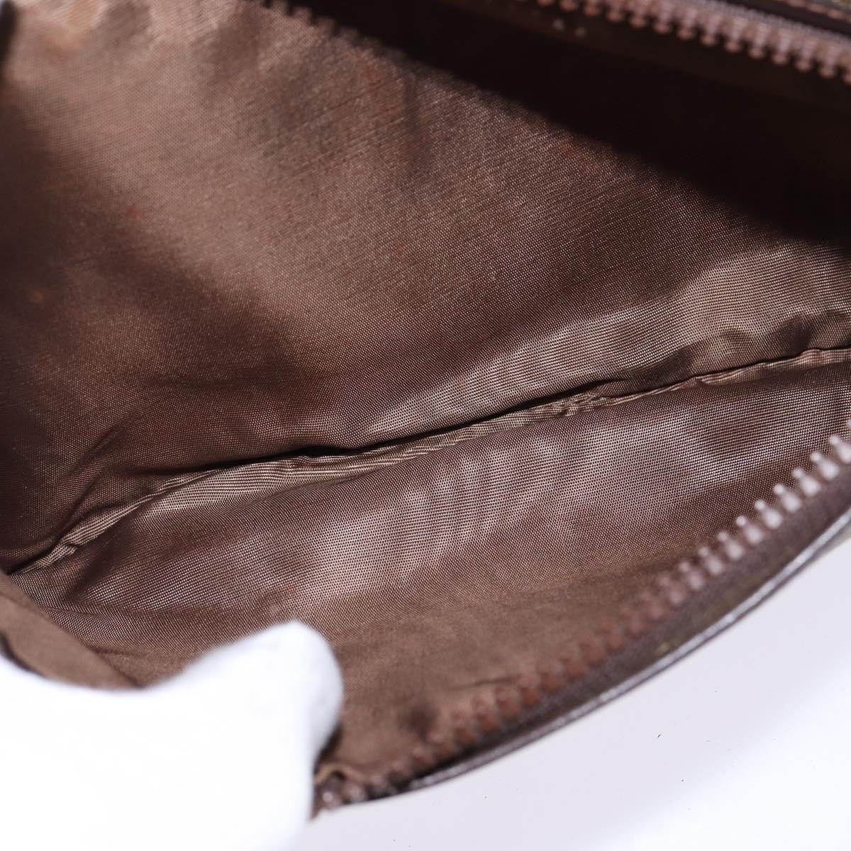 CELINE C Sulky Shoulder Bag Canvas Brown Gold Auth 143216